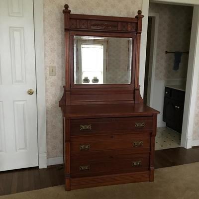 Lot 3 - Antique Dresser with Mirror 