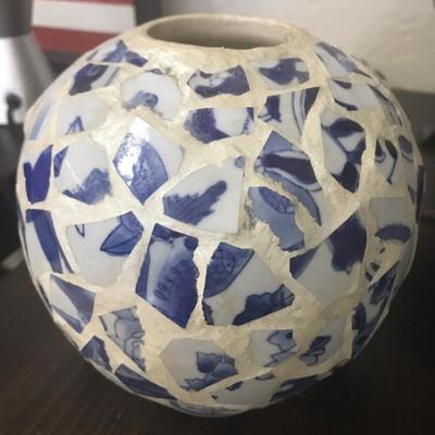 Small Blue Mosaic Vase (Item #149)