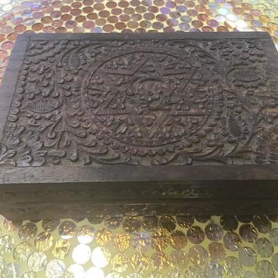 Carved Wooden Box  (Item #162)