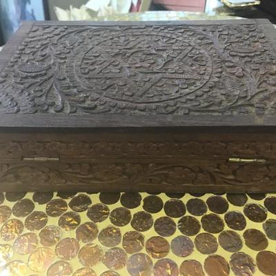 Carved Wooden Box  (Item #162)