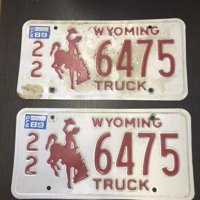 1980s Wyoming Truck License Plates (Item #120)