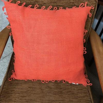 Orange Linen Throw Pillow NEW 18