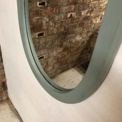 Wood Framed Oval Mirror Seafoam? 