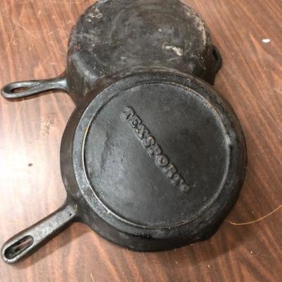 2 Cast Iron Pans, 10