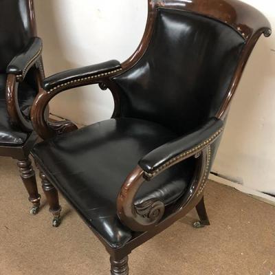 Antique Victorian Leather Club Chairs Lawyers Office? 