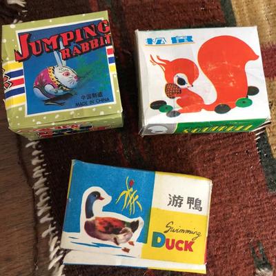 Lot/3 Tin Wind-Up Toys In The BOX~~ Fox, Rabbit, Duck