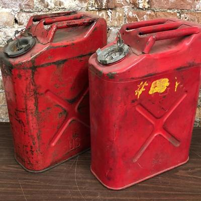 Vintage 5 Gallon Gas Cans 