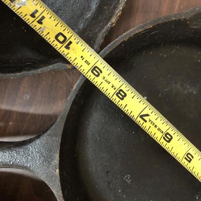 Lot/3 medium Size Cast Iron Fry Pans 