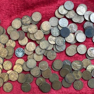 Lot/140 Lincoln  Wheat Pennies US Coins 