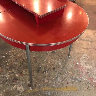 1950's Red Formica Table Chrome Legs Vintage 