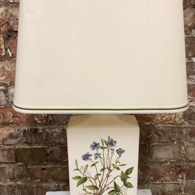 Vintage Floral Table Lamp Square Shade 