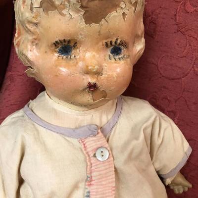 Antique Composition Doll w/ Clothing