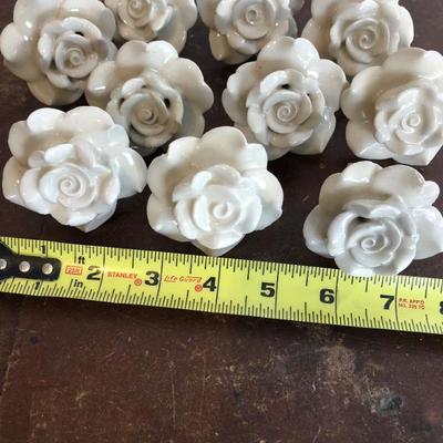 lot/10 Ceramic Drawer Pulls Handle Knod Roses