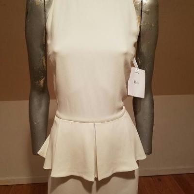 Christian Dior Paris Runway peplum dress NWT silk crepe $1,500K