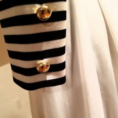 Iconic Geoffrey Beene Boutique Nautical chiffon gown Bloomingdale Place Elegante