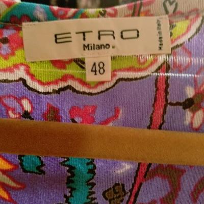 ETRO Milano Silk hand painted lavender base charleston dress