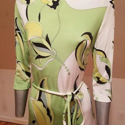 Vtg Averardo Bessi Signed printed dress w/belt Circa 1960-70 Italy