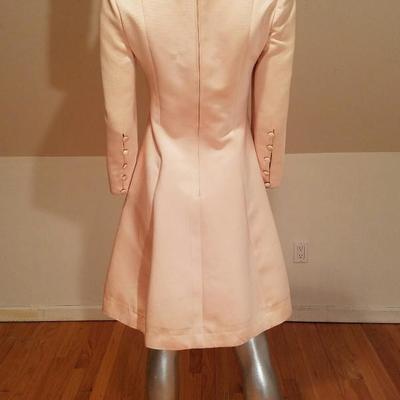 Vtg 1960's Chanel Pink Trapeze embellished brocade dress 
