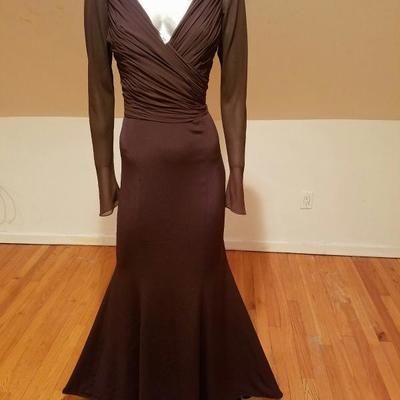 Vtg Iconic Wayne Clark retro gown with train