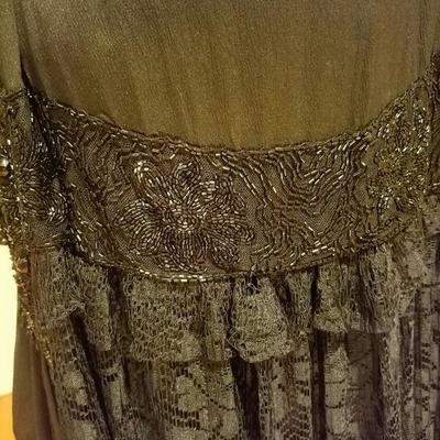 1920's Flapper dress Downtown Abbey lace heavily beaded 