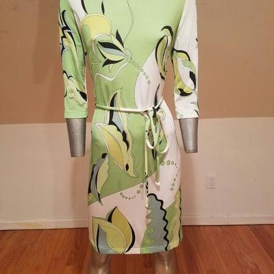 Vtg Averardo Bessi Signed printed dress w/belt Circa 1960-70 Italy