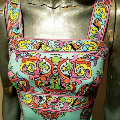 Vtg 1960 Maurice Rentner(Bill Blass) Tank Halter maxi signed dress