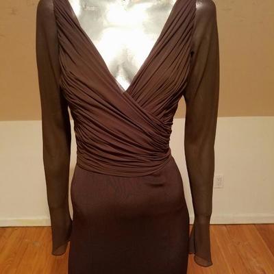 Vtg Iconic Wayne Clark retro gown with train