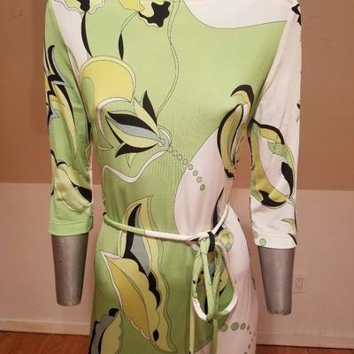 Vtg Averardo Bessi Signed printed dress w/belt Circa 1960-70 Italy