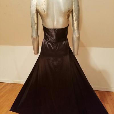 Vtg Norma Kamali Glam satin Pin- Up Gown