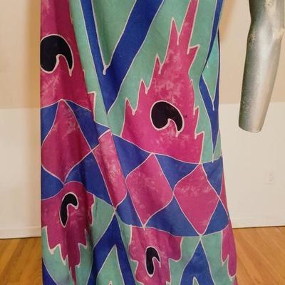 Vtg stone dyed rare Toga shawl dress fringes