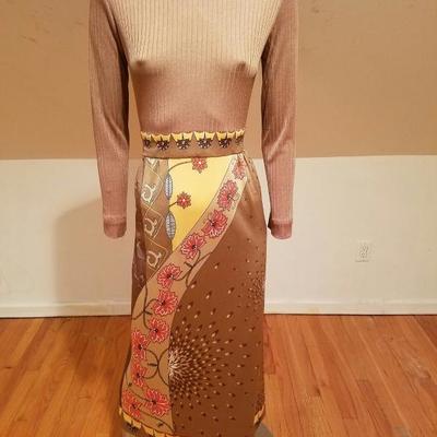 Vtg Signed Paganne Maxi dress Hobo Chic 1960