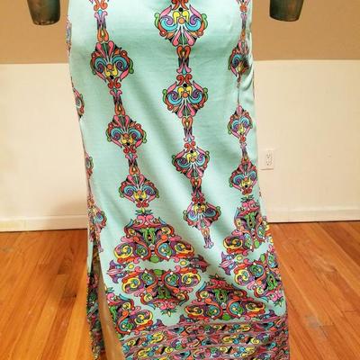 Vtg 1960 Maurice Rentner(Bill Blass) Tank Halter maxi signed dress