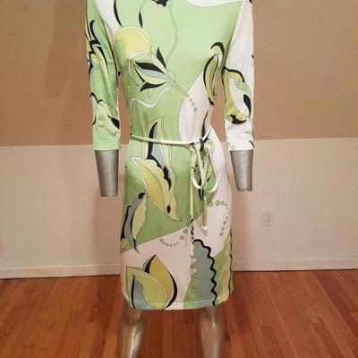 Vtg Averardo Bessi Signed printed dress w/belt Circa 1960-70 Italy