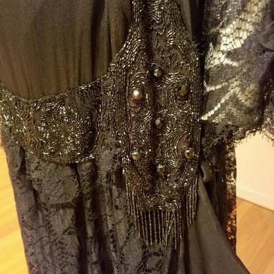 1920's Flapper dress Downtown Abbey lace heavily beaded 