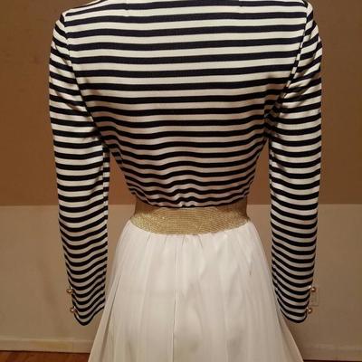 Iconic Geoffrey Beene Boutique Nautical chiffon gown Bloomingdale Place Elegante