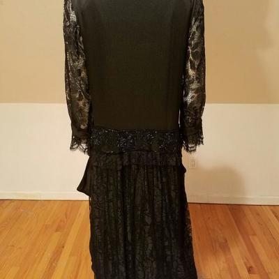 1920's Flapper dress Downtown Abbey lace heavily beaded 