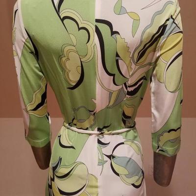 Vtg Averardo Bessi Signed printed dress w/belt Circa 1960-70 Italy