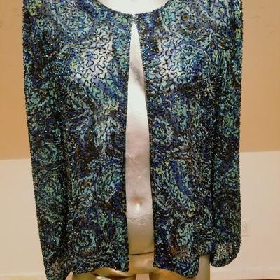 Vintage Iconic Artist Cecily Brown heavily embellished layering silk jacket