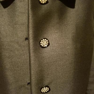 Vtg 1950 opera silk Shantung dress/coat ensemble brocade lined