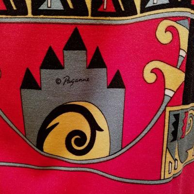 Vtg 1960 Signed Paganne dress Aztec print Rare 