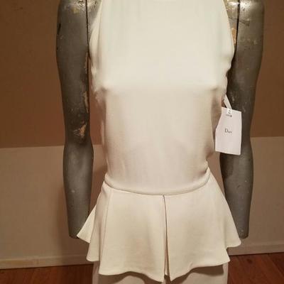 Christian Dior Paris Runway peplum dress NWT silk crepe $1,500K