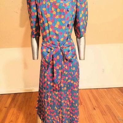 Vintage Givenchy Paris Nouvelle Boutique  silk wiggle dress w/belt