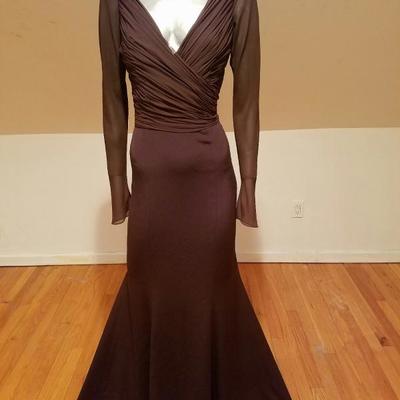 Vtg Iconic Wayne Clark retro gown with train