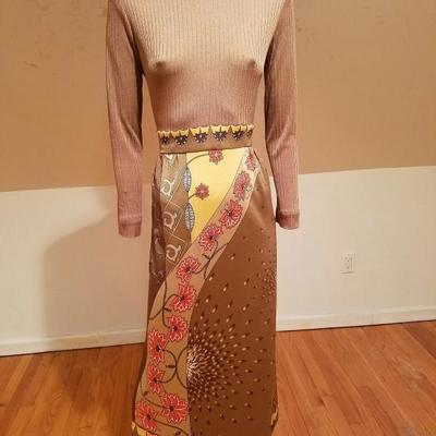 Vtg Signed Paganne Maxi dress Hobo Chic 1960