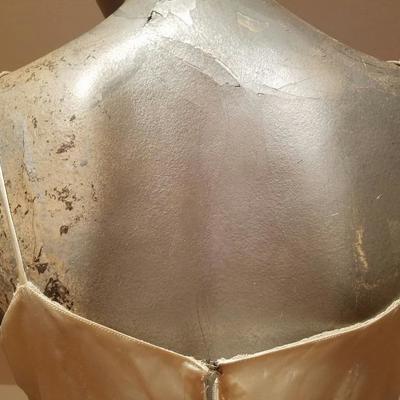 Vtg 1930's Peau de Soie eggshell bias maxi gown lace embroidered applique 