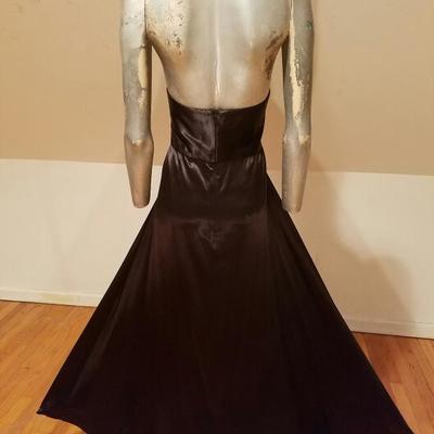 Vtg Norma Kamali Glam satin Pin- Up Gown