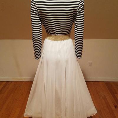 Iconic Geoffrey Beene Boutique Nautical chiffon gown Bloomingdale Place Elegante