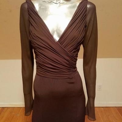 Vtg Iconic Wayne Clark retro gown with train