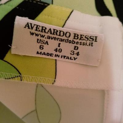 Vtg Averardo Bessi Signed printed dress w/belt Circa 1960-70 Italy