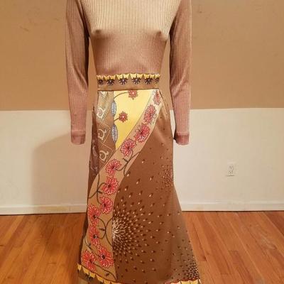 Vtg Signed Paganne Maxi dress Hobo Chic 1960